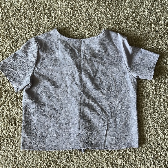 Lavender Purple Loose-Fit Adjustable Drawstring Ruched Front Short Sleeve - Picture 4 of 4